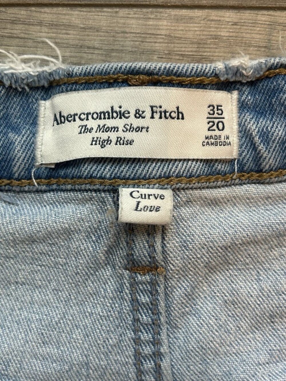 Abercrombie & Fitch Jorts Short Curve Love 35/20 Sparkle Fringe Denim Shorts Y2K - Picture 3 of 14